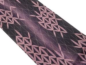 金彩抽象に菱・鹿の子模様全通袋帯